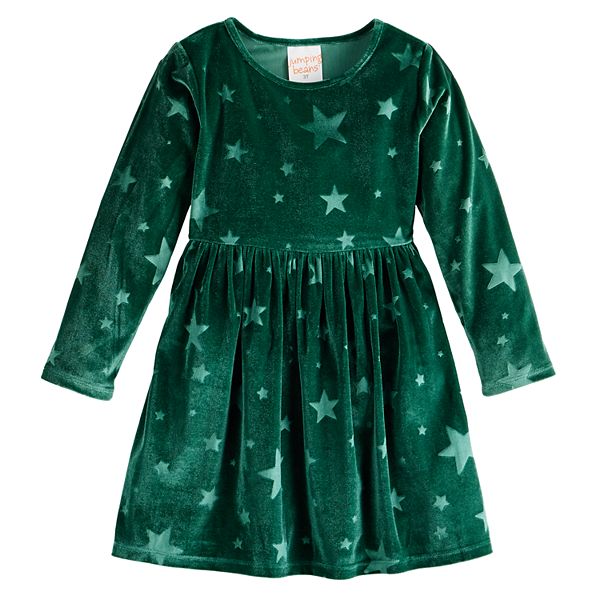 Girls 4-12 Jumping Beans Embossed Velour Dress