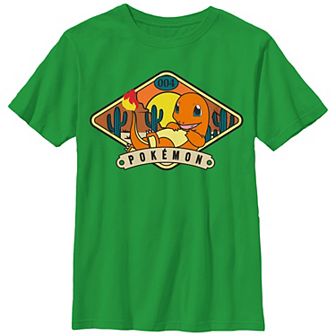 Boys Pokemon Charmander Desert Badge Graphic Tee