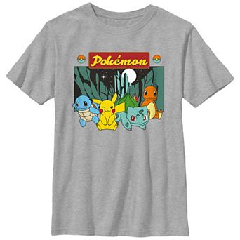 Boys Pokemon Starter Group At Night Graphic Tee