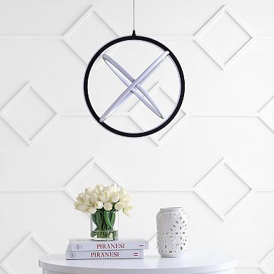 Orbit 16.5" Adjustable Integrated Led Metal Pendant, Black