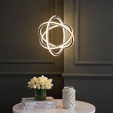 Orbit 16.5" Adjustable Integrated Led Metal Pendant, Black