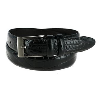 Ctm Men's Big & Tall Leather Croc Print Belt