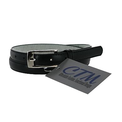 Ctm Women's Skinny Leather Dress Belt (pack Of 2 Colors)