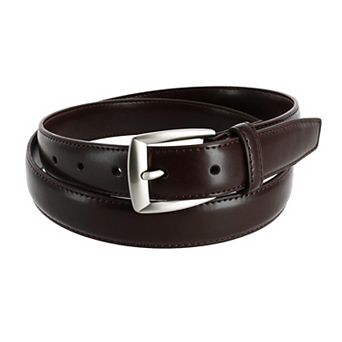 CTM Men's 1 1/4 Inch Wide Basic Leather Dress Belt