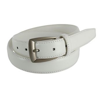CTM Men's 1 1/4 Inch Wide Basic Leather Dress Belt