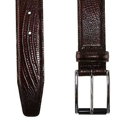 Crookhorndavis Men's Django Turin Tejus Lizard Print Dress Belt