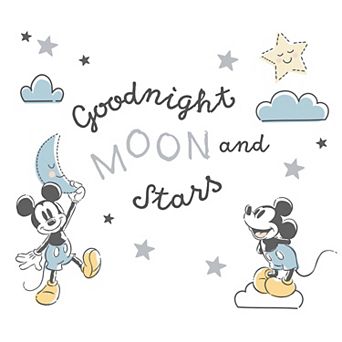 Lambs & Ivy Disney Baby Moonlight Mickey Mouse Blue/black Wall Decals/stickers