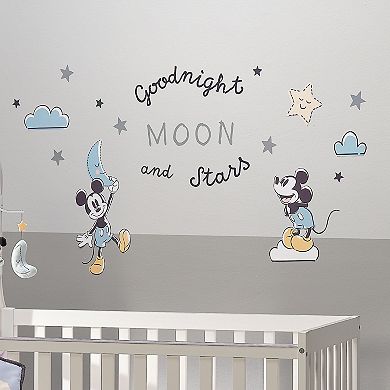 Lambs & Ivy Disney Baby Moonlight Mickey Mouse Blue/black Wall Decals/stickers