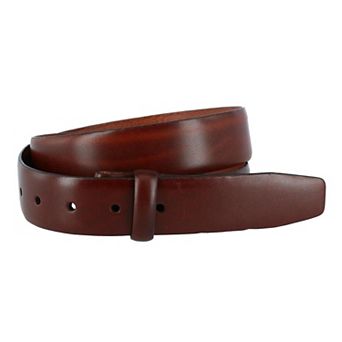 Trafalgar Men's Cortina Leather No Buckle Belt Strap
