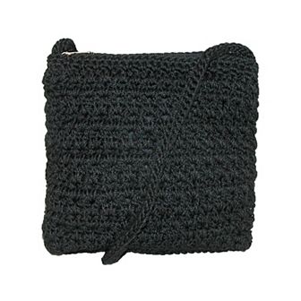 CTM Women's Crochet Crossbody Handbag