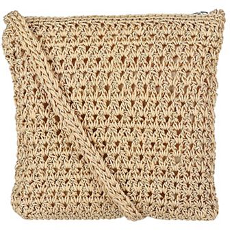 CTM Women's Crochet Crossbody Handbag