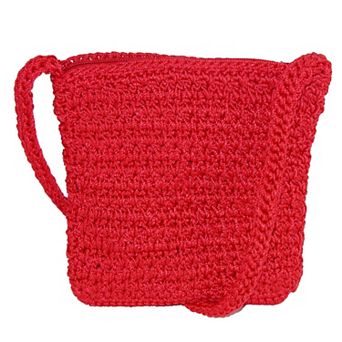 CTM Women's Crochet Crossbody Handbag