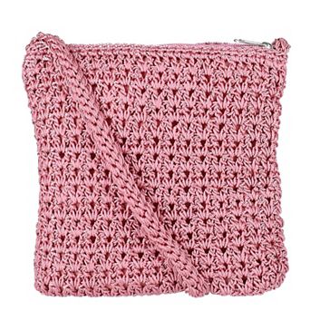 CTM Women's Crochet Crossbody Handbag