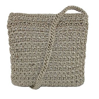 CTM Women's Crochet Crossbody Handbag