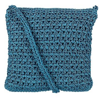 CTM Women's Crochet Crossbody Handbag