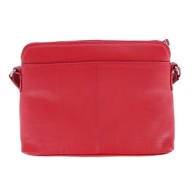 Women's Leather Shoulder Bag Purse With Side Organizer