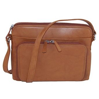 Women's Leather Shoulder Bag Purse With Side Organizer