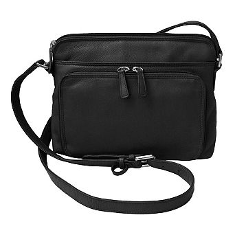 Women's Leather Shoulder Bag Purse With Side Organizer