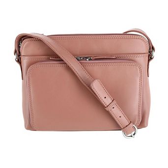 Women's Leather Shoulder Bag Purse With Side Organizer
