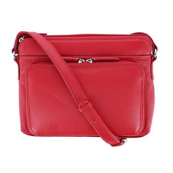 Women's Leather Shoulder Bag Purse With Side Organizer