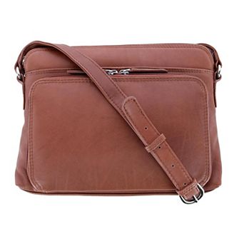 Women's Leather Shoulder Bag Purse With Side Organizer