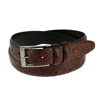 Toneka Men's Big And Tall Hornback Croc Print Belt