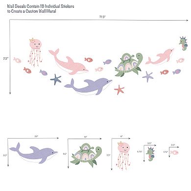 Lambs & Ivy Sea Dreams Dolphins/turtles/fish Underwater/nautical Wall Decals