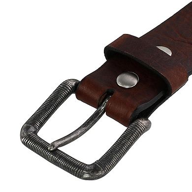 Crookhorndavis Men's The Crossfire 40mm Genuine Bison Leather Belt