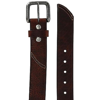 Crookhorndavis Men's The Crossfire 40mm Genuine Bison Leather Belt