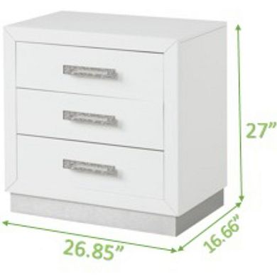 Coco Nightstand in Milky White Color