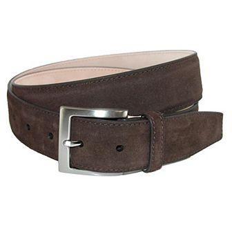Crookhorndavis Men's Siena Suede Calfskin Dress Belt With Solid Brass Buckle