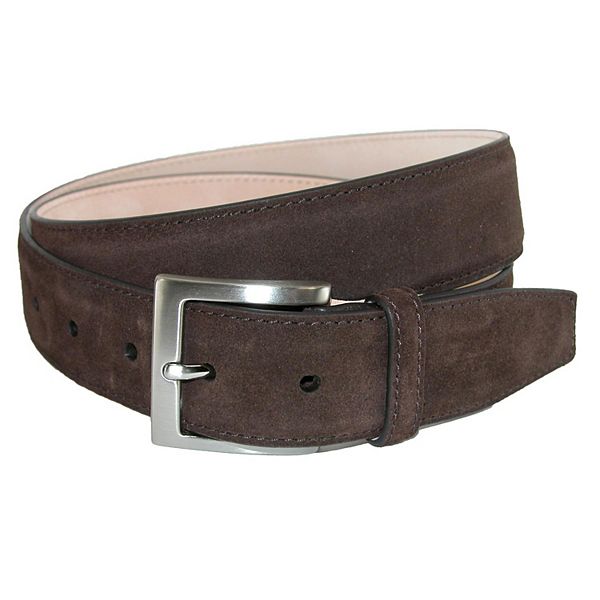 Crookhorndavis Men's Siena Suede Calfskin Dress Belt With Solid Brass