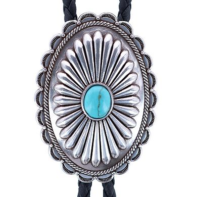 Turquoise Concho Western Bolo Tie