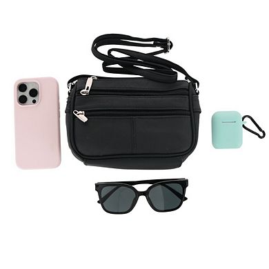 CTM Women's Multi Pocket Adjustable Shoulder Bag Cross body
