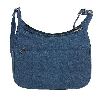Denim Shoulder Handbag With Adjustable Strap