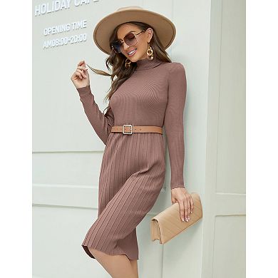 Women's Velvet Dress Wrap V Neck Pleated Waist Long Sleeve Casual Party Skater Dresses