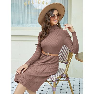 Women's Velvet Dress Wrap V Neck Pleated Waist Long Sleeve Casual Party Skater Dresses