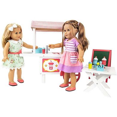 20 Piece Café Cart With Accessories Doll Furniture Playset