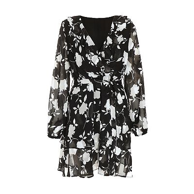 Quiz Women s Floral Long Sleeve Skater Dress