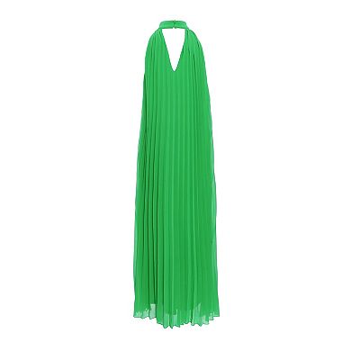 Quiz Women's Chiffon Pleated High Neck Midi Dress