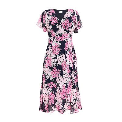 Quiz Women's Floral Print Midi Dip Hem Dress Quiz Women's Floral Print Midi Dip Hem Dress
