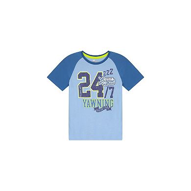 Sleep On It Boys 2-Piece Short-Sleeve Jersey Pajama Top and Pajama Pants Set