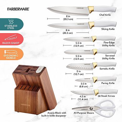 Farberware® 14-pc. Knife Block Set with Built in Sharpener