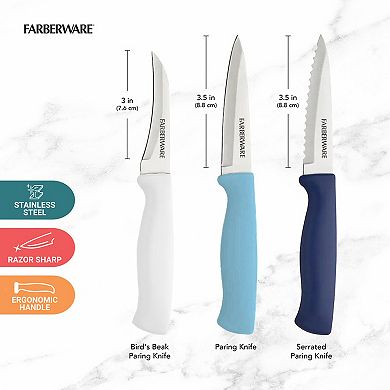 Farberware® 3-pc. Essential Stainless Steel Razor-Sharp Paring Knife Set