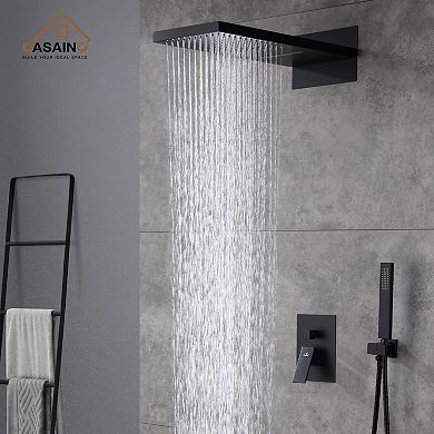 22" Wall Mounted Watterfall Shower System With Handheld Spray