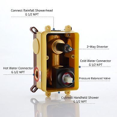 10" Wall Mount Rain Shower Shower System With Hand Shower & Slide Bar