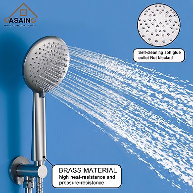 9.5'' Wall-mounted Rain Shower Faucet With Handheld & Valve Included