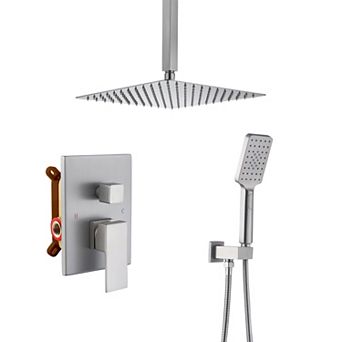 12-inch Square Top 2-function Ceiling-mounted Shower System