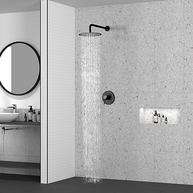 Casainc 10" Round Wall Mounted Rainfall Luxury Shower System Kit