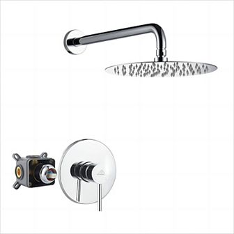 Casainc 10" Round Wall Mounted Rainfall Luxury Shower System Kit